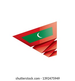 Maldives flag, vector illustration on a white background