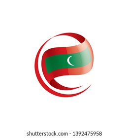 Maldives flag, vector illustration on a white background
