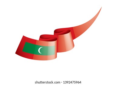 Maldives flag, vector illustration on a white background