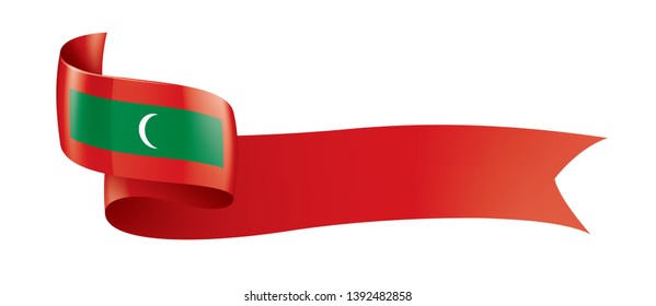 Maldives flag, vector illustration on a white background