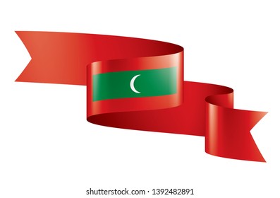 Maldives flag, vector illustration on a white background