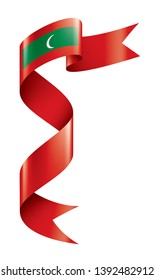 Maldives flag, vector illustration on a white background