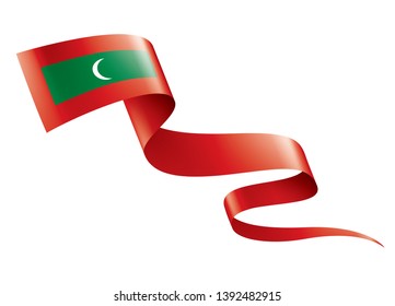 Maldives flag, vector illustration on a white background