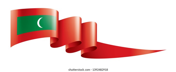Maldives flag, vector illustration on a white background