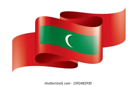 Maldives flag, vector illustration on a white background