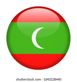 Maldives Flag Vector Round Icon - Illustration