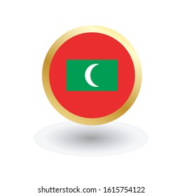 Maldives Flag Vector Round Icon, can be used for independence or other events