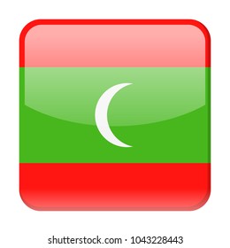 Maldives Flag Vector Square Icon - Illustration