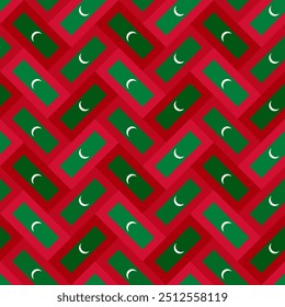 maldives flag wave background pattern. vector illustration
