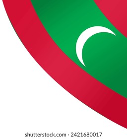 Maldives flag wave isolated on png or transparent background vector illustration.