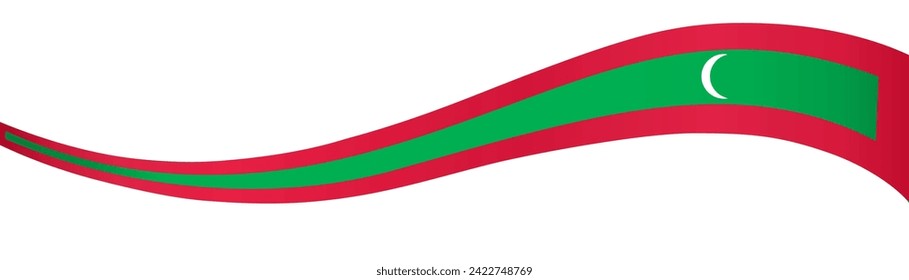 Maldives flag wave isolated on png or transparent background vector illustration.