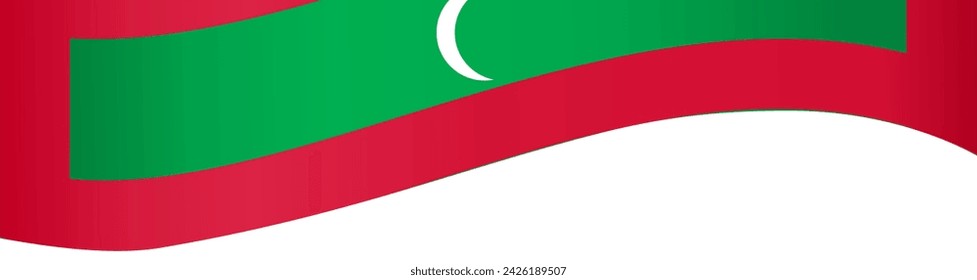 Maldives flag wave isolated on png or transparent background vector illustration.