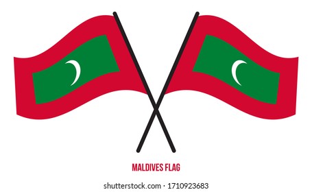 Maldives Flag Waving Vector Illustration on White Background. Maldives National Flag.