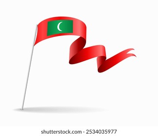 Maldives flag wavy background layout. Vector illustration.