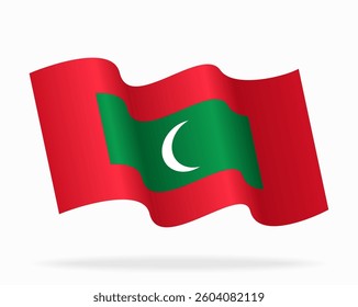 Maldives flag wavy background layout. Vector illustration.