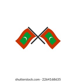 Malediven Flaggen Symbol Set, Symbol für die Unabhängigkeit der Malediven Symbol gesetzt Vektorsymbol
