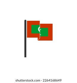 Maldives flags icon set, Maldives independence day icon set vector sign symbol