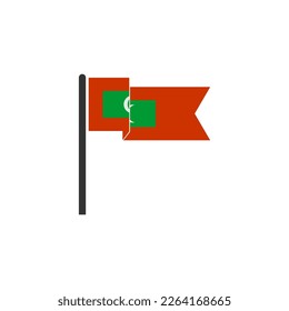 Maldives flags icon set, Maldives independence day icon set vector sign symbol