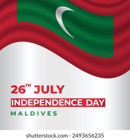 Maldives Happy Independence Day Celebration 26th of July vector illustration. Maldives national holiday design background for social media post, banner, poster, greeting card, template