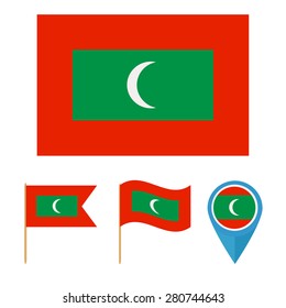 Maldives, icons for design with reference to a particular country. flag from the same series