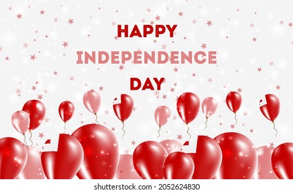 Maldives Independence Day Patriotic Design. Balloons in National Colors of the Country. Happy Independence Day Vector Greeting Card.