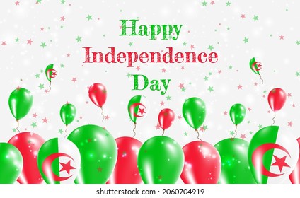 Maldives Independence Day Patriotic Design. Balloons in National Colors of the Country. Happy Independence Day Vector Greeting Card.