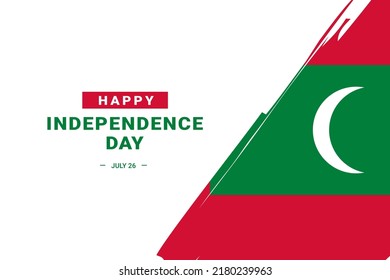 Día de la Independencia de Maldivas. Ilustración vectorial. La ilustración es adecuada para banners, volantes, pegatinas, tarjetas, etc.