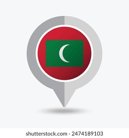 Malediven Lage Pin Icon Vektorillustration
