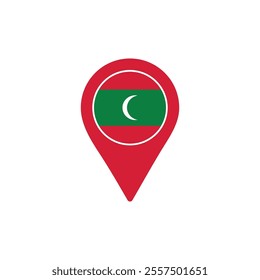 Maldives location pin with national flag