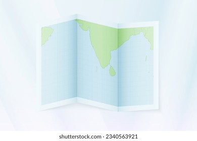 Maldives map, folded paper with Maldives map. Vector illustration.