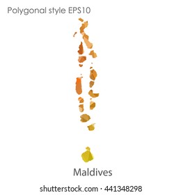 Maldives map in geometric polygonal style.Abstract gems triangle,modern design background. Vector illustration EPS10