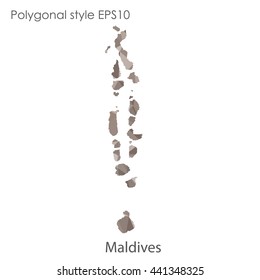 Maldives map in geometric polygonal style.Abstract gems triangle,modern design background. Vector illustration EPS10