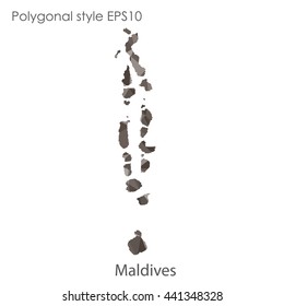 Maldives map in geometric polygonal style.Abstract gems triangle,modern design background. Vector illustration EPS10