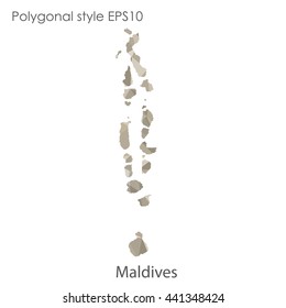 Maldives map in geometric polygonal style.Abstract gems triangle,modern design background. Vector illustration EPS10