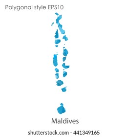 Maldives map in geometric polygonal style.Abstract gems triangle,modern design background. Vector illustration EPS10
