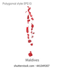 Maldives map in geometric polygonal style.Abstract gems triangle,modern design background. Vector illustration EPS10