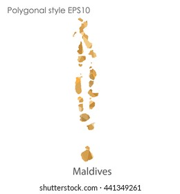 Maldives map in geometric polygonal style.Abstract gems triangle,modern design background. Vector illustration EPS10