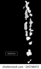 maldives map on black background