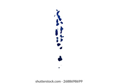 Maldives Map - Polygon Style Vector Illustration in Dark Blue Gradient, Low Poly Geometric Design, Isolated on White Background for Infographics and Education.