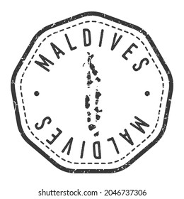 Maldives Map Stamp Retro Postmark. Silhouette Postal Passport. Seal Round Vector Icon. Badge Vintage Postage Design.