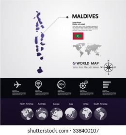 Maldives Map vector illustration