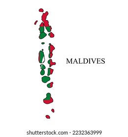 Maldives map vector illustration. Global economy. Famous country. South Asia