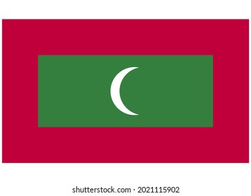 Maldives National Flag Isolated Vector Image