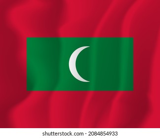 Maldives National flag soft waving background illustration