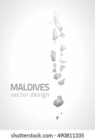 Maldives polygonal grey and silver vector modern triangle map