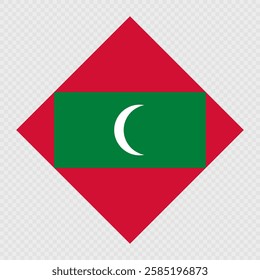 Maldives rhombus flag Vector illustration.