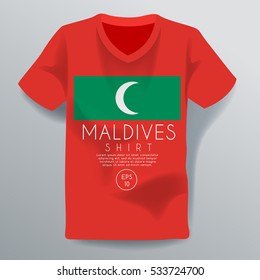 Maldives Shirt : National Shirt Template : Vector Illustration