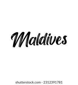 Maldives, text design. Vector calligraphy. Typography poster. Usable as background.