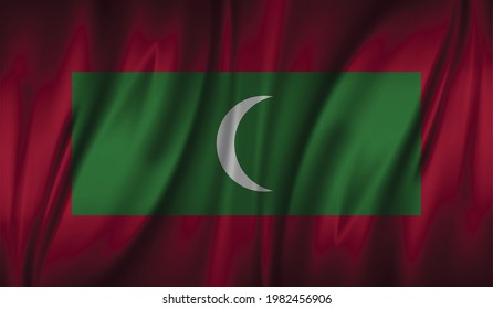 Bandera de olas de Maldivas, disposición plana, ilustración vectorial