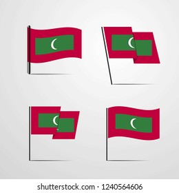 Maldives Waving flag set